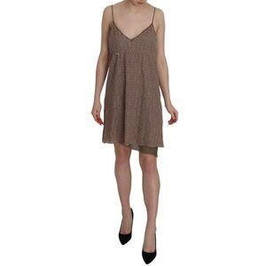 PINK MEMORIES Cotton Green Spaghetti Strap A-line Mini Women's Dress